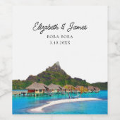 Bora Bora Trouwgunst Wijn Etiket (Enkel label)