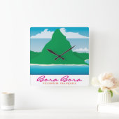 Bora Bora Vierkante Klok (Huis)