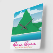 Bora Bora Vierkante Klok (Hoek)