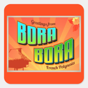 BORA BORA VIERKANTE STICKER