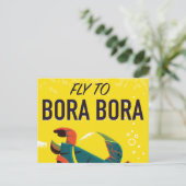 Bora Bora vintage-poster Briefkaart (Staand voorkant)