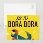 Bora Bora vintage-poster Briefkaart (Voorkant / Achterkant)