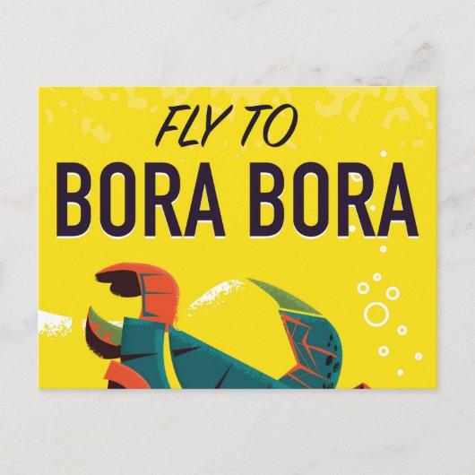 Bora Bora vintage-poster Briefkaart (Voorkant)