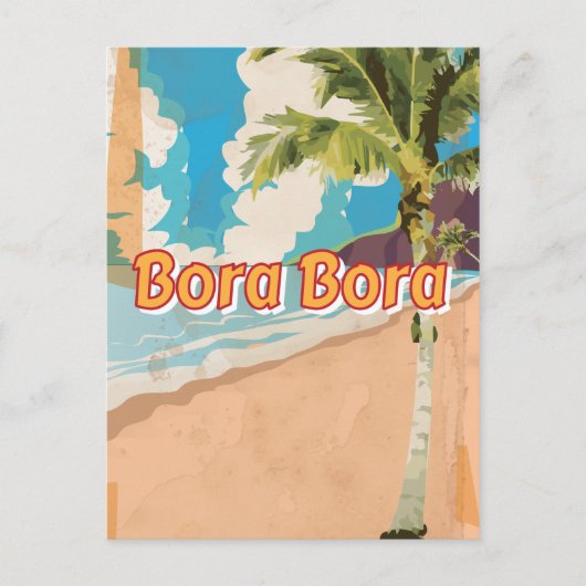 Bora Bora vintage reisposter Briefkaart (Voorkant)