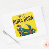 Bora Bora vintage reisposter Vierkante Sticker (Envelop)