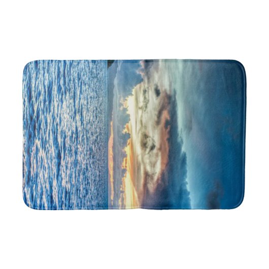 Bora Bora Zonsondergang, landschapsfoto, Badmat (Voorkant)