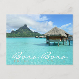 Bora overwater resort dual text postcard briefkaart