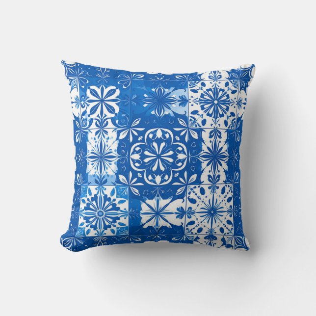 Boracay Blauw Kussen (Voorkant)