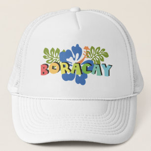Boracay Filipijnen op Tropische Hibiscus Flowers Trucker Pet