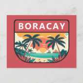 Boracay Filipijnen Retro Emblem Briefkaart (Voorkant)