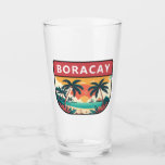 Boracay Filipijnen Retro Emblem Glas<br><div class="desc">Boracay vectorkunst ontwerp. Boracay is een klein eiland in de centrale Filipijnen. Het staat bekend om zijn resorts en stranden.</div>