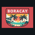 Boracay Filipijnen Retro Emblem Poster<br><div class="desc">Boracay vectorkunst ontwerp. Boracay is een klein eiland in de centrale Filipijnen. Het staat bekend om zijn resorts en stranden.</div>