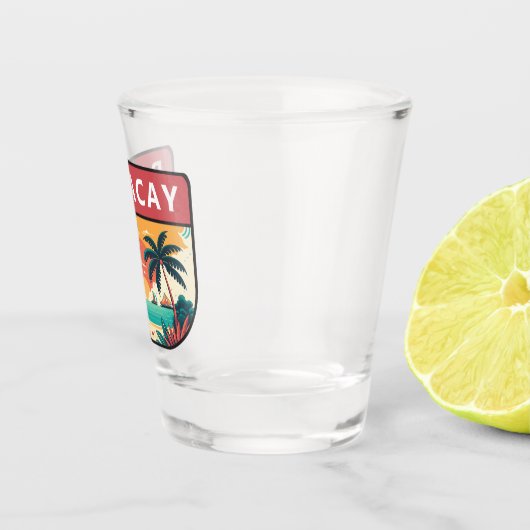 Boracay Filipijnen Retro Emblem Shot Glas (Rechts)