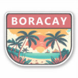 Boracay Filipijnen Retro Emblem Sticker<br><div class="desc">Boracay vectorkunst ontwerp. Boracay is een klein eiland in de centrale Filipijnen. Het staat bekend om zijn resorts en stranden.</div>