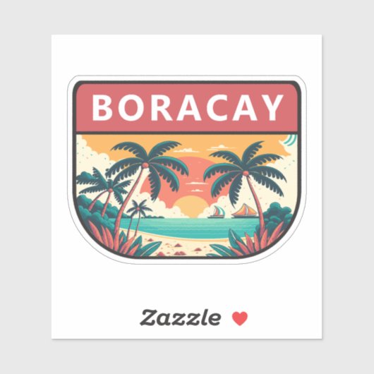 Boracay Filipijnen Retro Emblem Sticker (Vel)