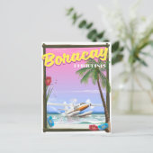Boracay Filipijnen strand reisposter Briefkaart (Staand voorkant)
