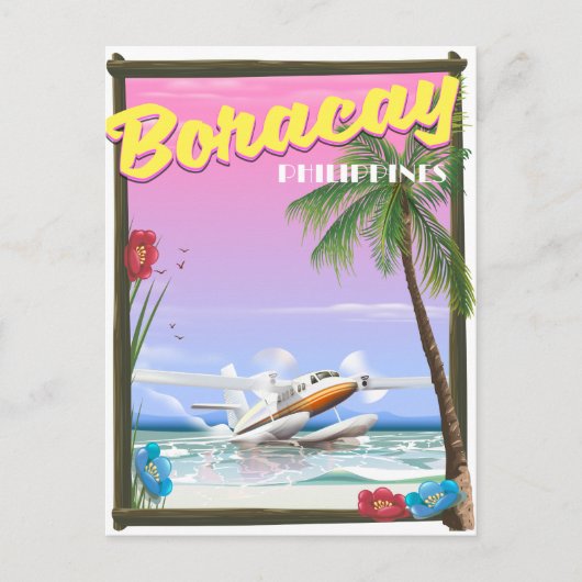 Boracay Filipijnen strand reisposter Briefkaart (Voorkant)