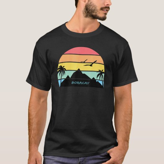Boracay Filipijnen Strand Reizen Palms Island El N T-shirt (Voorkant)