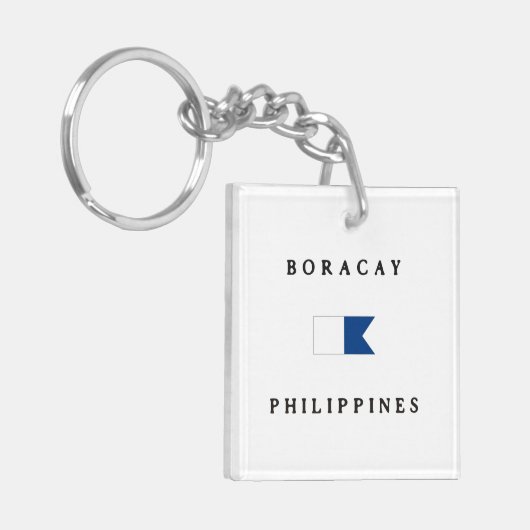 Boracay Filippijnen Alpha Dive Flag Sleutelhanger (Voorkant Links)
