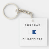Boracay Filippijnen Alpha Dive Flag Sleutelhanger (Voorkant)