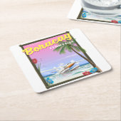 Boracay Filippijnse strandreisposter Kartonnen Onderzetters (Schuin)