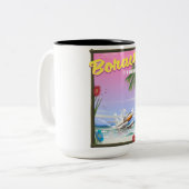 Boracay Filippijnse strandreisposter Tweekleurige Koffiemok (Voorkant links)