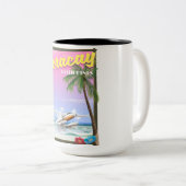 Boracay Filippijnse strandreisposter Tweekleurige Koffiemok (Voorkant rechts)