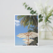boracay paraplu blauw briefkaart (Staand voorkant)
