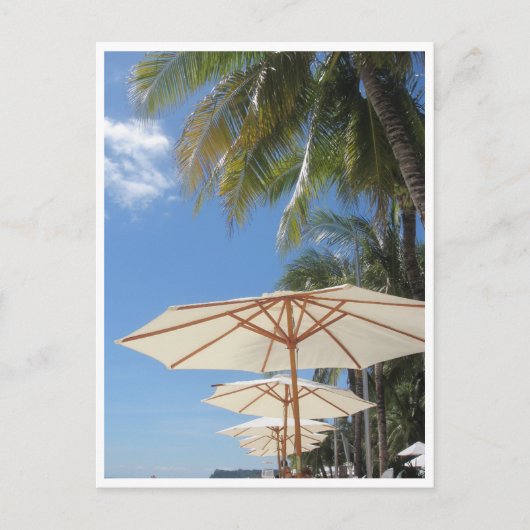 boracay paraplu blauw briefkaart (Voorkant)