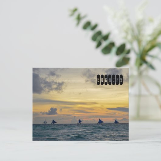 Boracay Sunset Briefkaart (Staand voorkant)