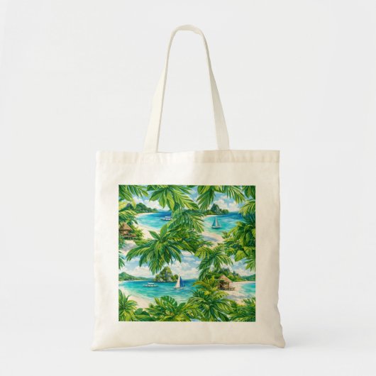 Boracay Tropisch Strand Palmboom Tote Bag (Voorkant)