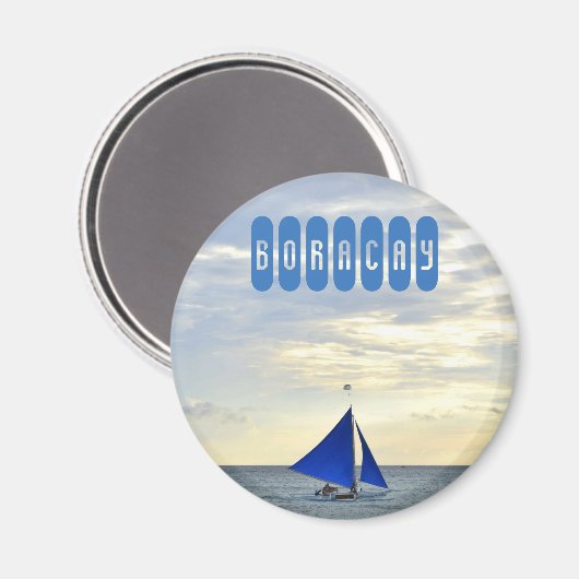 Boracay White Beach op de Filipijnen Magneet (Voorkant / Achterkant)