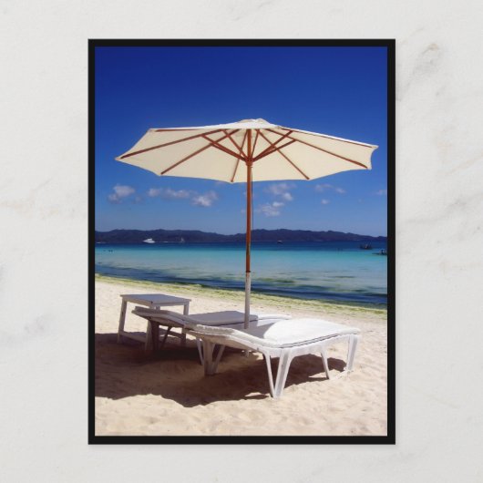 boracay - zonnebanken briefkaart (Voorkant)