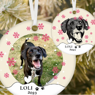 Borador hond gepersonaliseerde hand tekening keramisch ornament