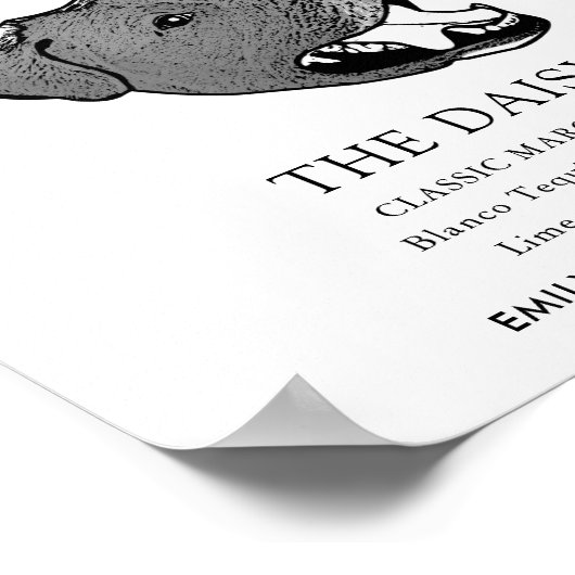 Borador Hond Trouwhandtekening Drink Teken Poster (Hoek)