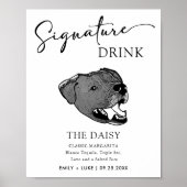 Borador Hond Trouwhandtekening Drink Teken Poster (Voorkant)