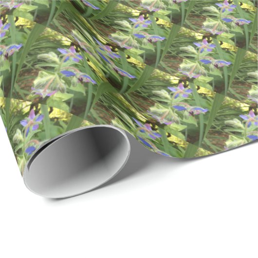 BORAGE Blue Pink Green — ECHO PRINT Cadeaupapier (Rol Hoek)