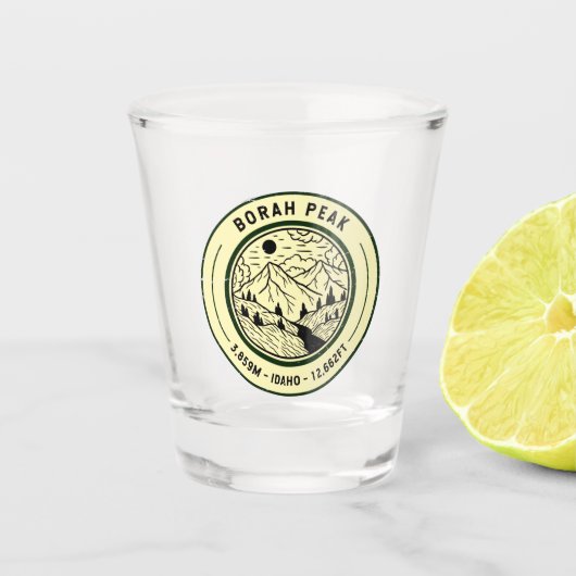 Borah Peak Idaho Hiking Skiing Travel Shot Glas (Voorkant)