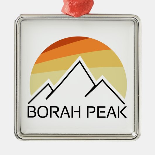 Borah Peak Retro Metalen Ornament (Voorkant)