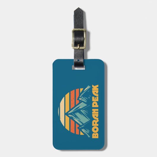 Borah Peak Retro Turquoise Bagagelabel (Voorkant verticaal)