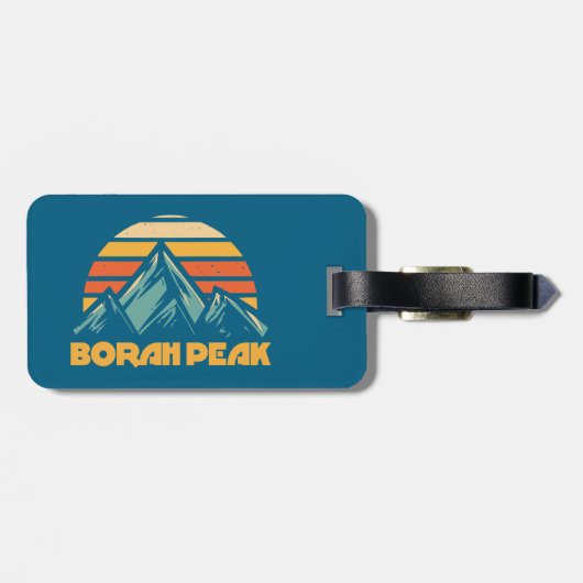 Borah Peak Retro Turquoise Bagagelabel (Achterkant horizontaal)