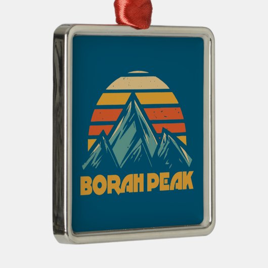 Borah Peak Retro Turquoise Metalen Ornament (Rechts)
