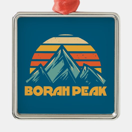 Borah Peak Retro Turquoise Metalen Ornament (Voorkant)