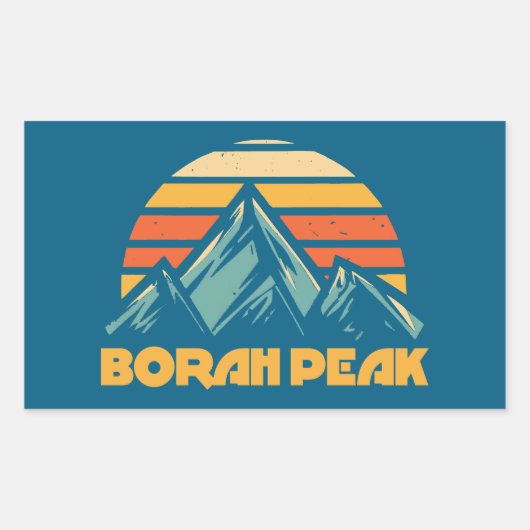 Borah Peak Retro Turquoise Rechthoekige Sticker (Voorkant)