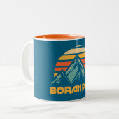 Borah Peak Retro Turquoise Tweekleurige Koffiemok (Voorkant links)