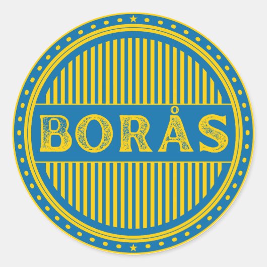 Borås City Pride Embleem – Zweedse identiteit Ronde Sticker (Voorkant)