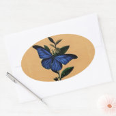 Borboleta Azul Ovale Sticker (Envelop)