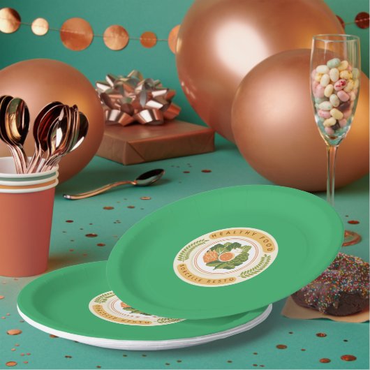 Borcelle Healthy Food Logo Design Papieren Bordje (Multi)