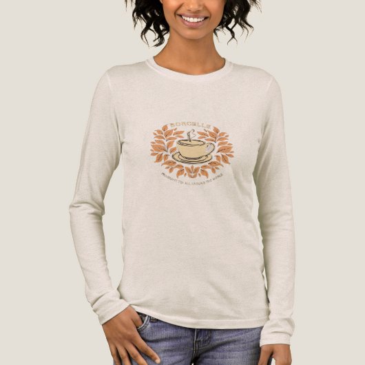 Borcelle Thee Liefhebber Dames Lange Mouwen Tri-Blend Shirt (Voorkant)