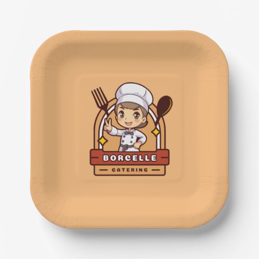 Borcelle verzorgt aangepaste Logo papier Borden Papieren Bordje (Voorkant)